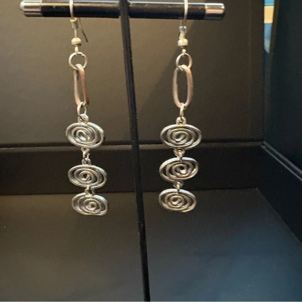 Silver Spiral Minimalist Earrings